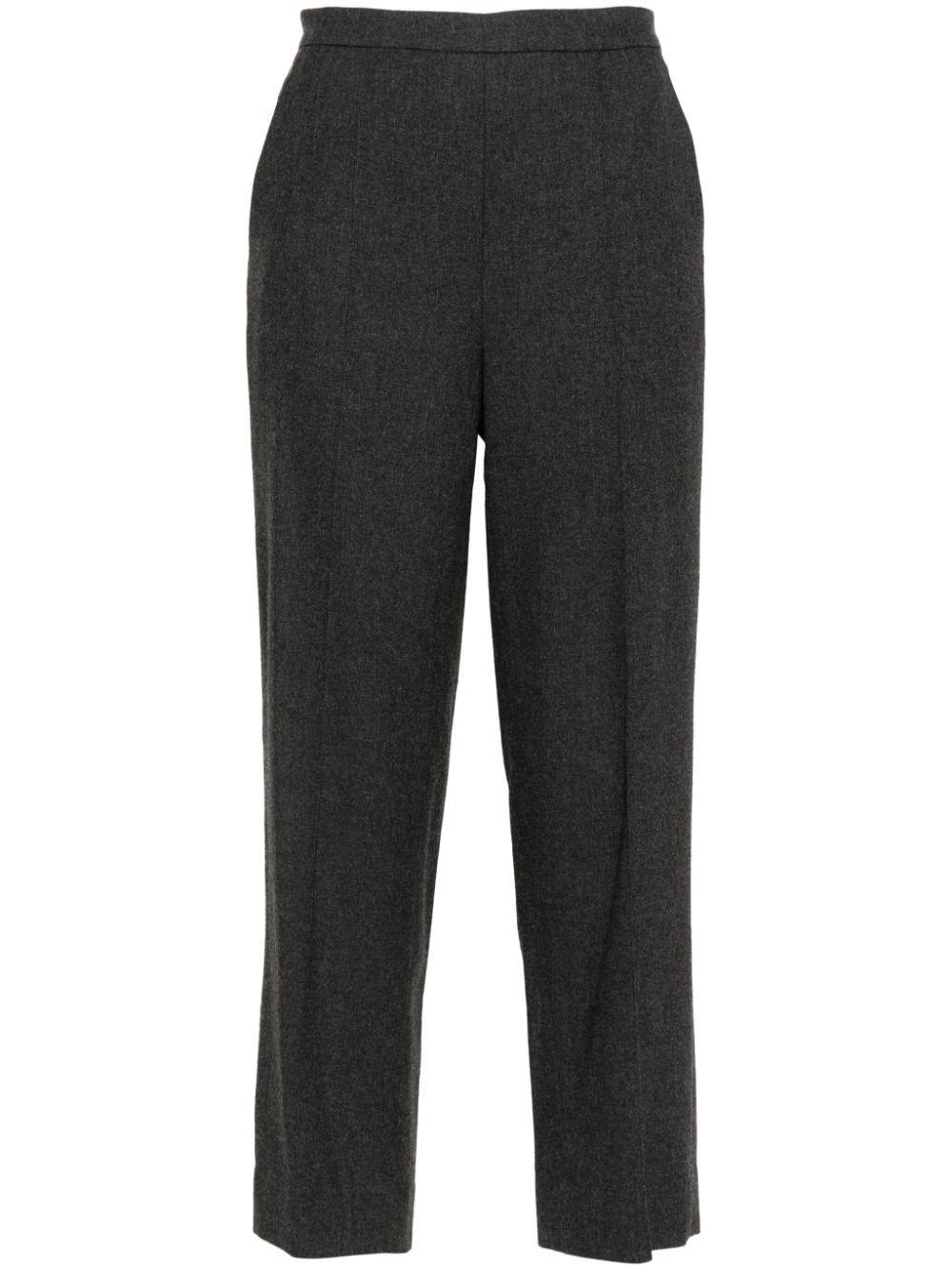 high-waisted mélange tailored trousers
