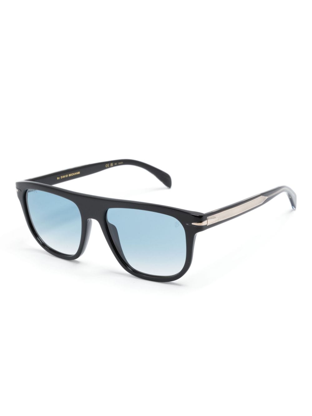 Shop Eyewear By David Beckham Logo-plaque Rectangle-frame Sunglasses In Black