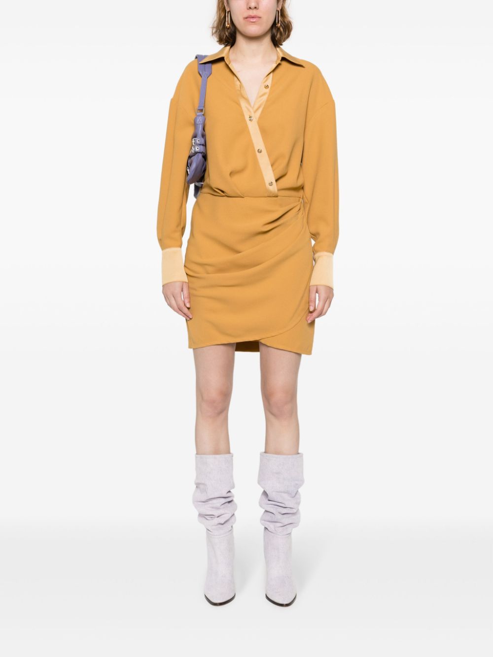 Just Cavalli asymmetric draped minidress - Oranje