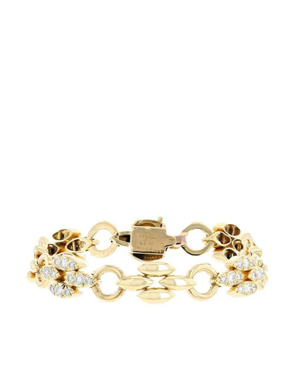 1980s pre-owned 18kt yellow gold diamond bracelet