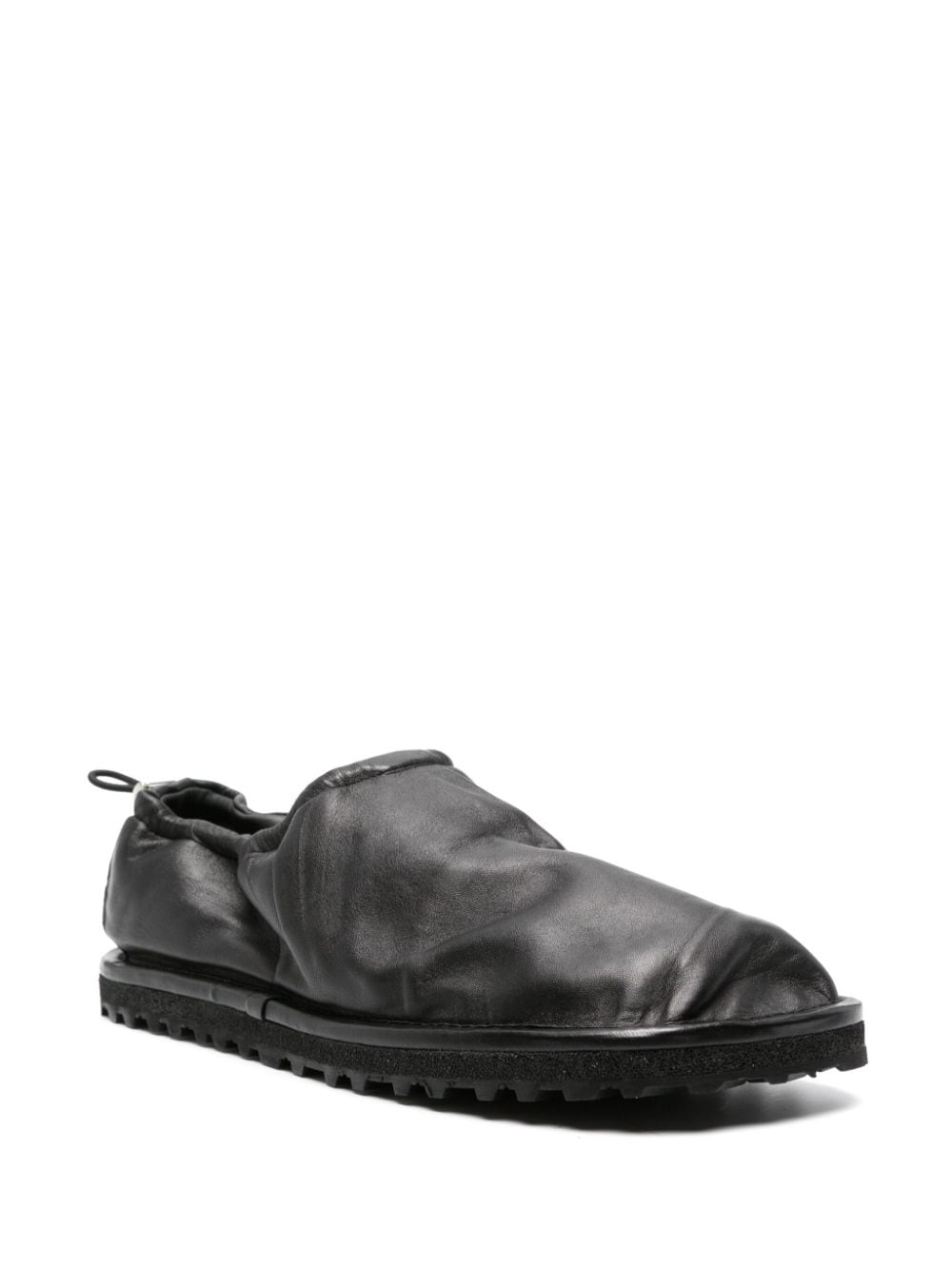 Shop Dries Van Noten (do Not Use) Drawstring Leather Slippers In Black