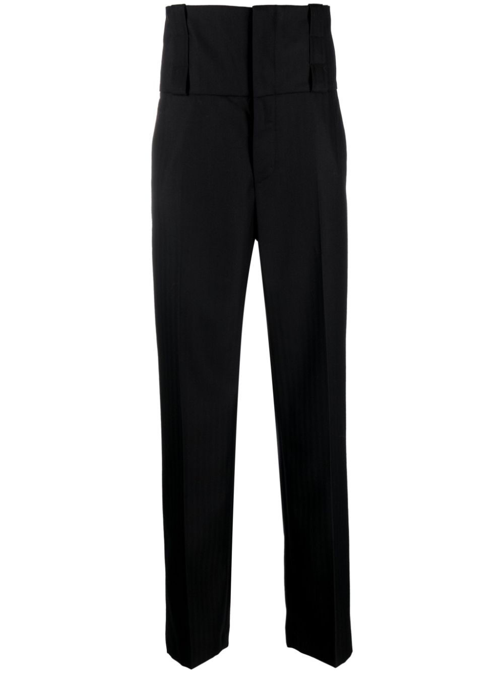 DRIES VAN NOTEN High waist wollen broek Blauw