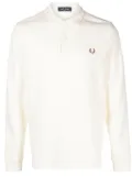 Fred Perry logo-embroidered cotton polo shirt - Neutrals