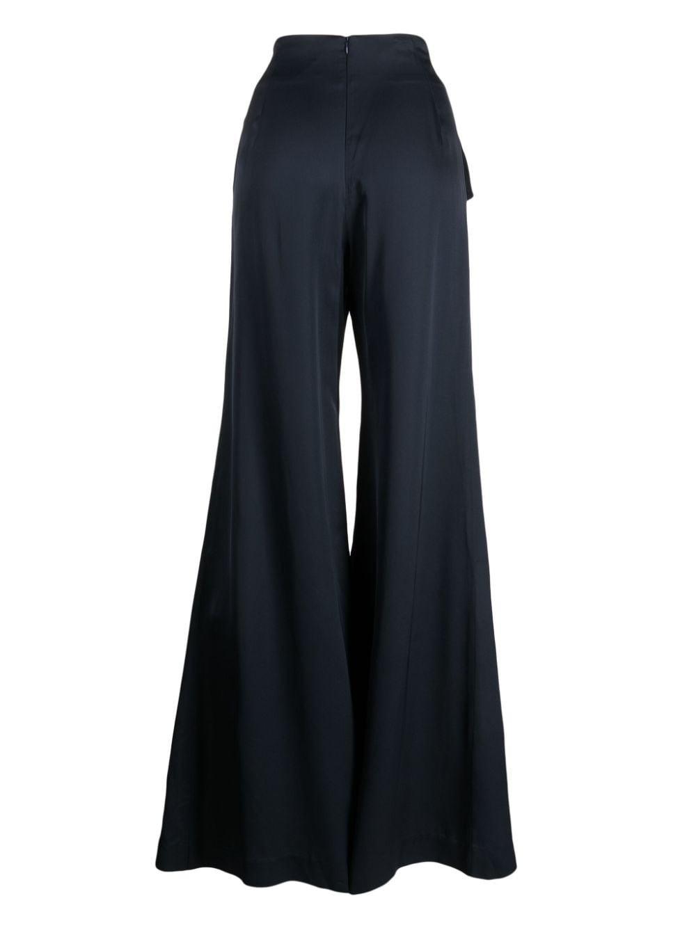 Shop Silvia Tcherassi Noa Satin High-waisted Trousers In Blue