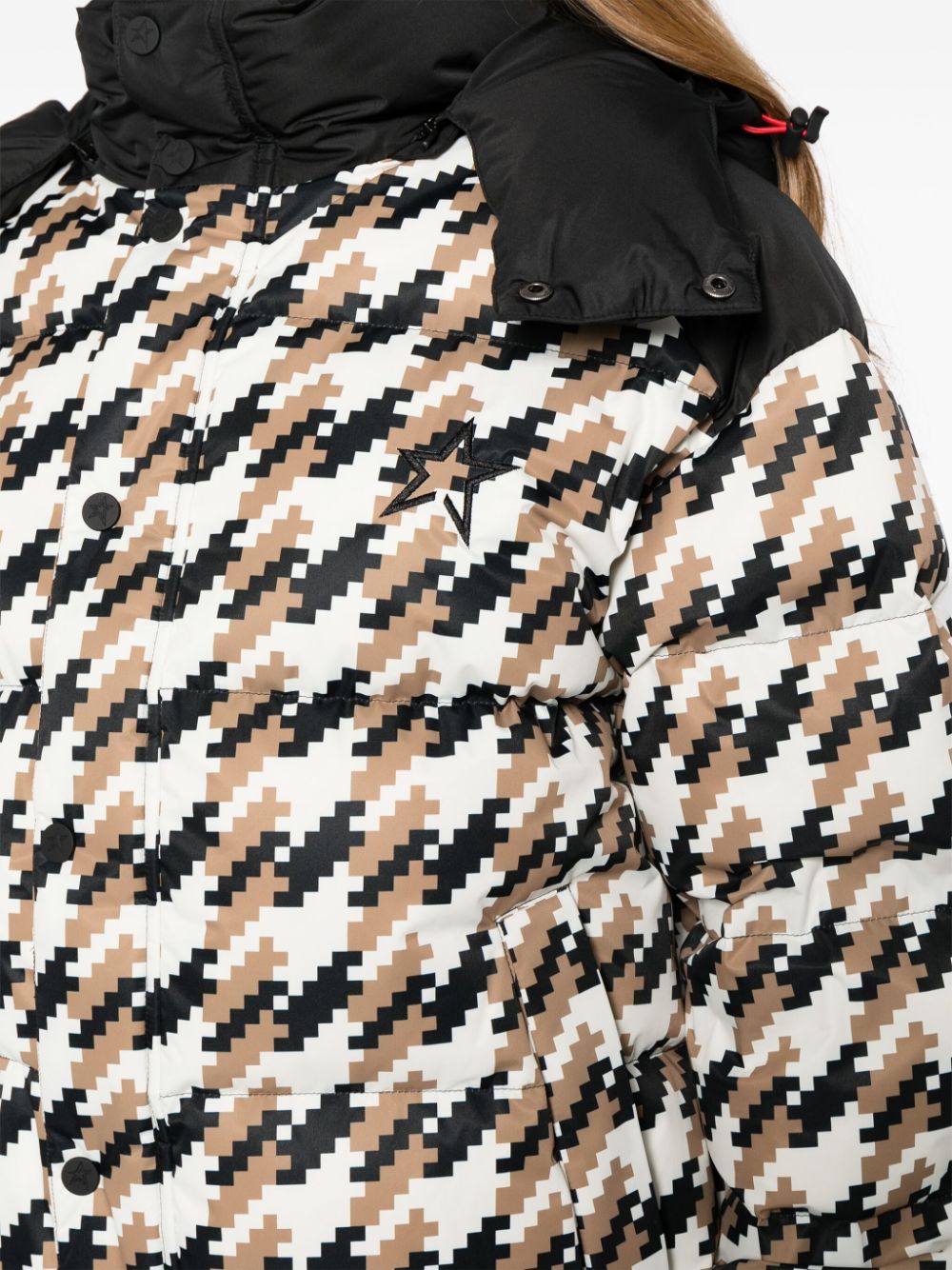 Shop Perfect Moment Moment Houndstooth-pattern Puffer Jacket In Multicolour