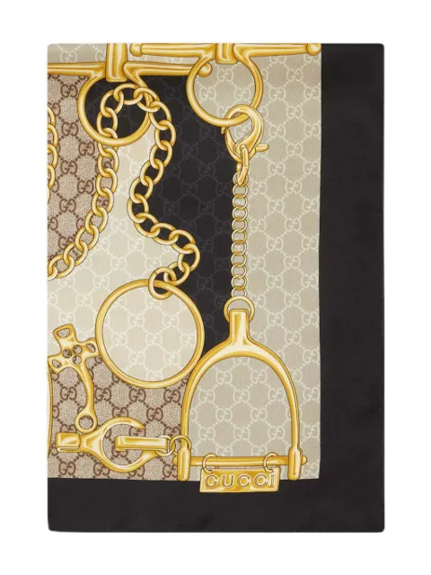 Gucci GG Horsebit-print silk scarf