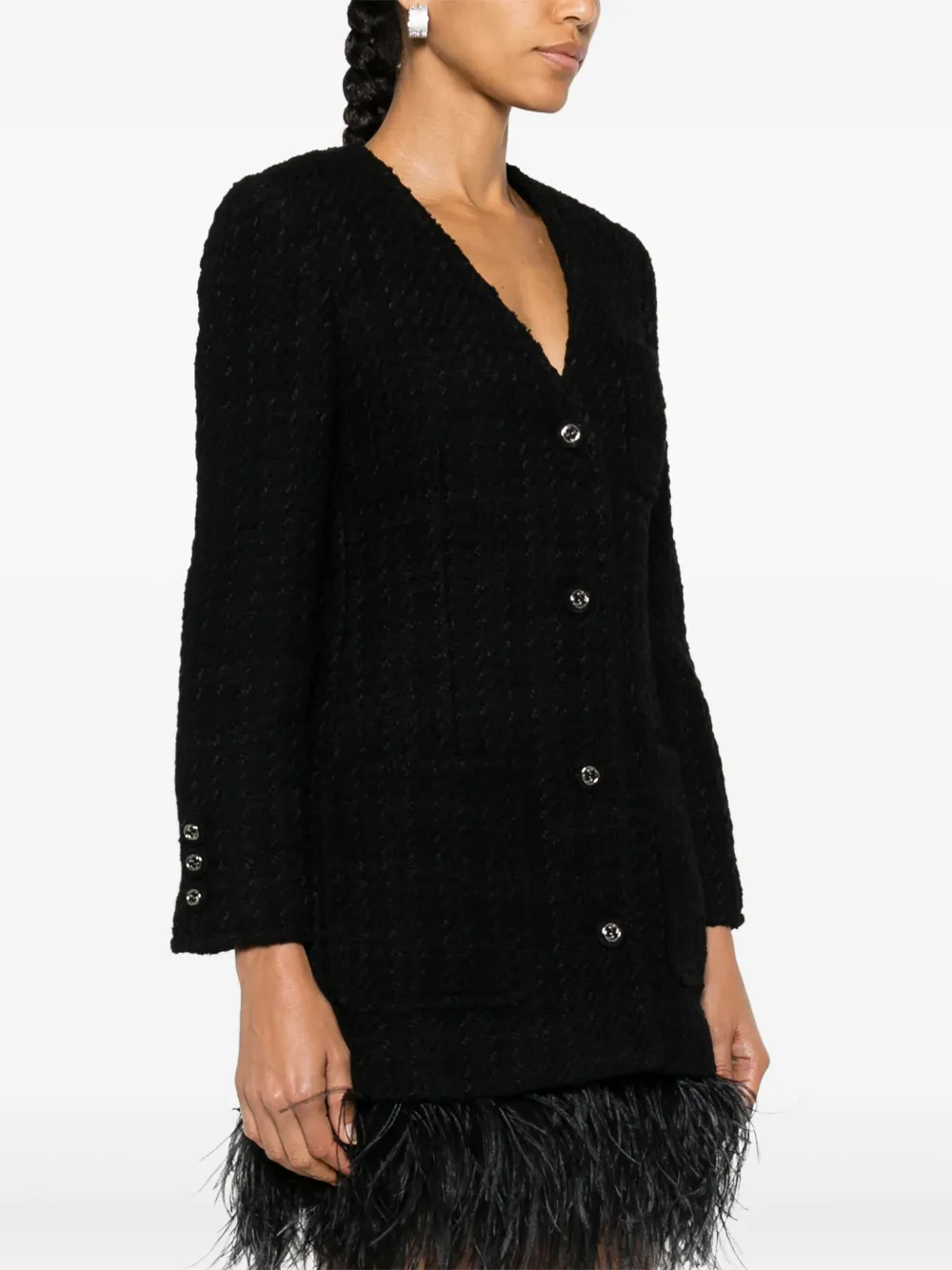 Gucci ツイード シングルジャケット | ブラック | FARFETCH JP