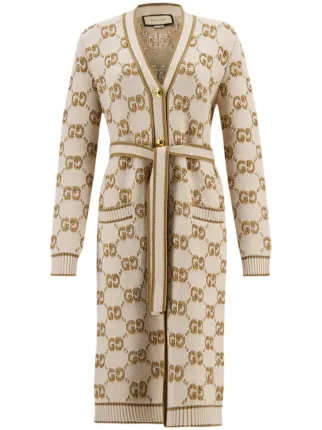 Gucci GG jacquard Boucle cardi coat Neutrals FARFETCH