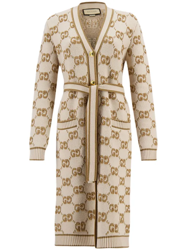 Gucci GG jacquard Boucle cardi coat Neutrals FARFETCH PT