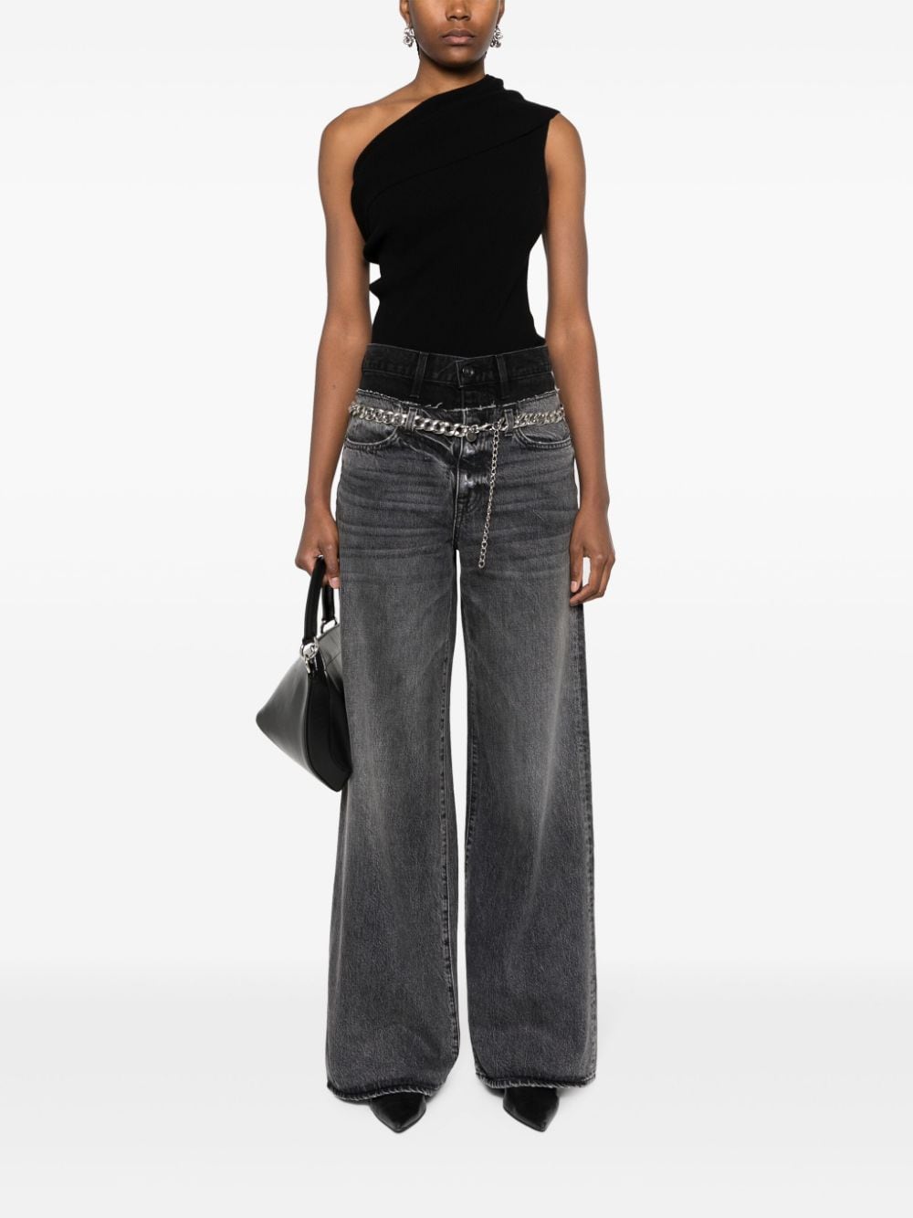 Shop Slvrlake Re-work Eva Double-waistband Jeans In Grey