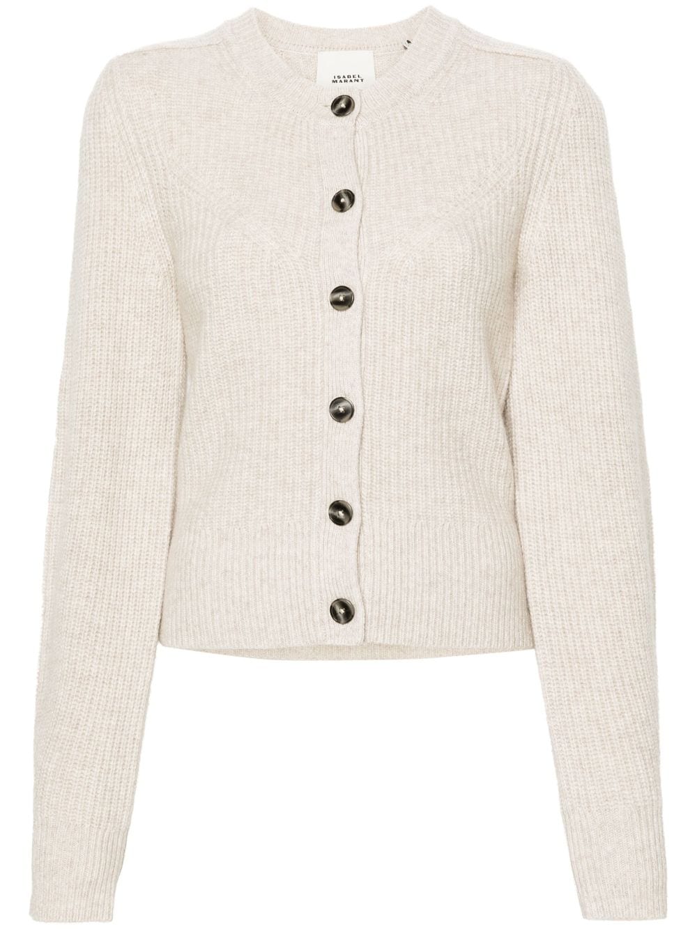 ISABEL MARANT Laurine ribbed-knit cardigan - Toni neutri