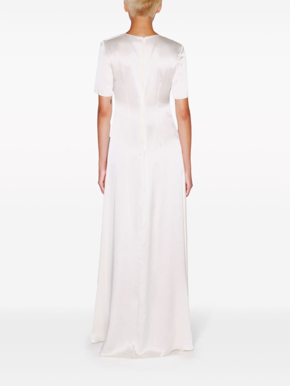Shop Rosetta Getty V-neck Silk Maxi Dress In White