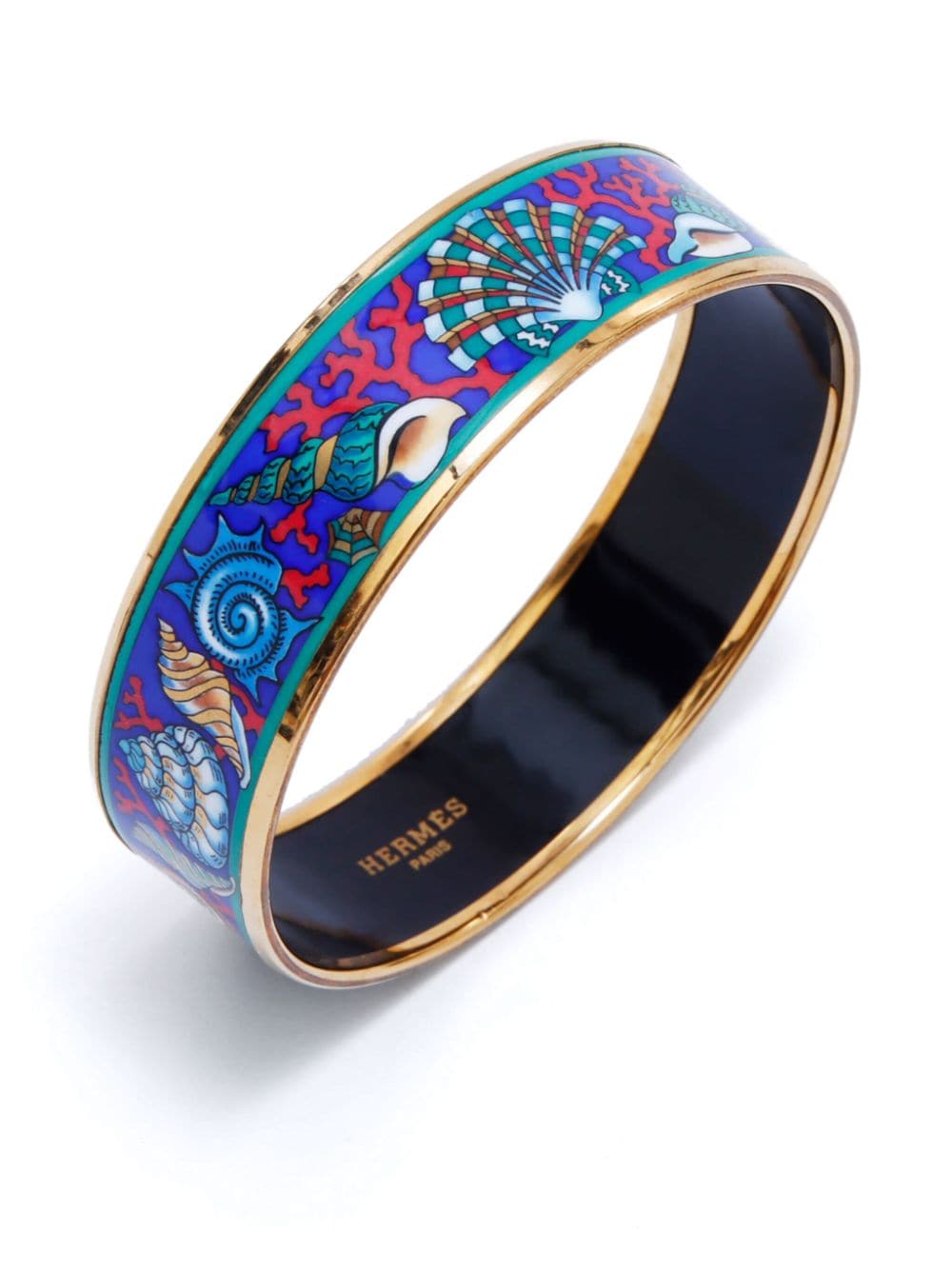 Pre-owned Hermes 2000s  Gm Wide Bangle In Gold