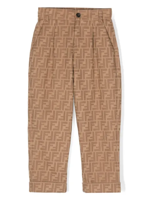 Fendi Kids monogram-pattern flannel trousers