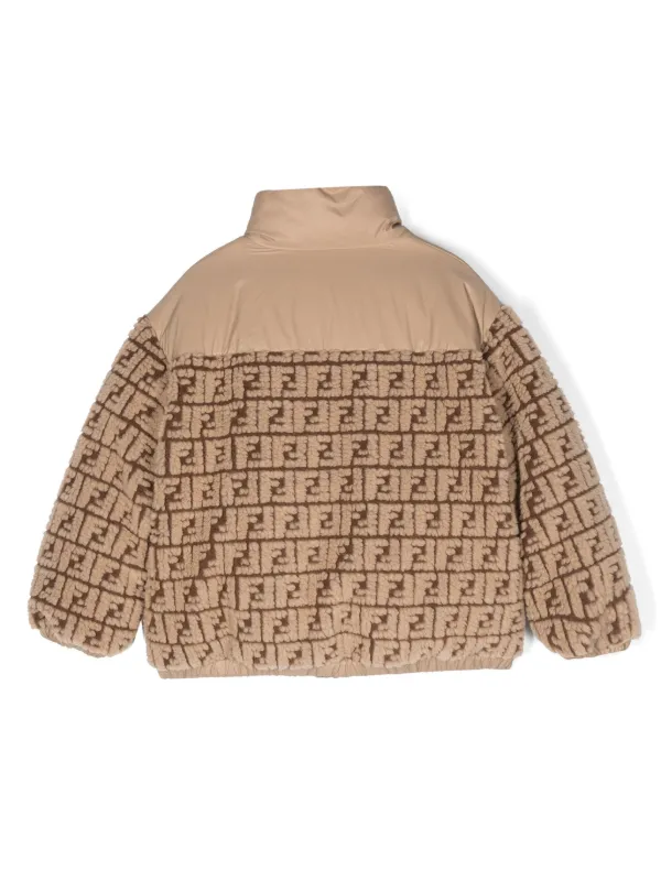 Fendi Kids FF-motif Fleece Down Jacket | Neutrals | FARFETCH ID