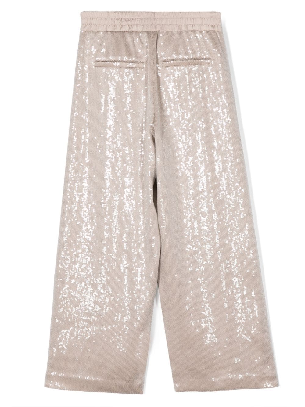 Shop Brunello Cucinelli Sequin-embellished Wide-leg Trousers In Neutrals