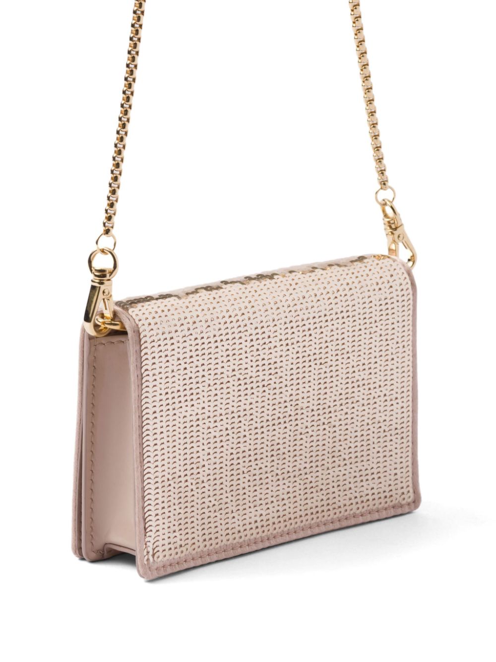 Prada sequinned wallet-on-chain - Pink