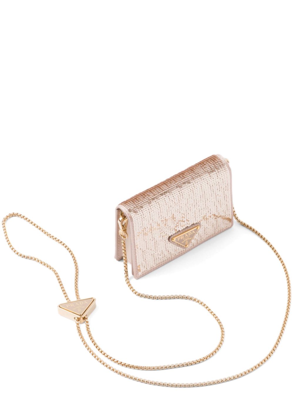 Prada sequinned wallet-on-chain - Pink