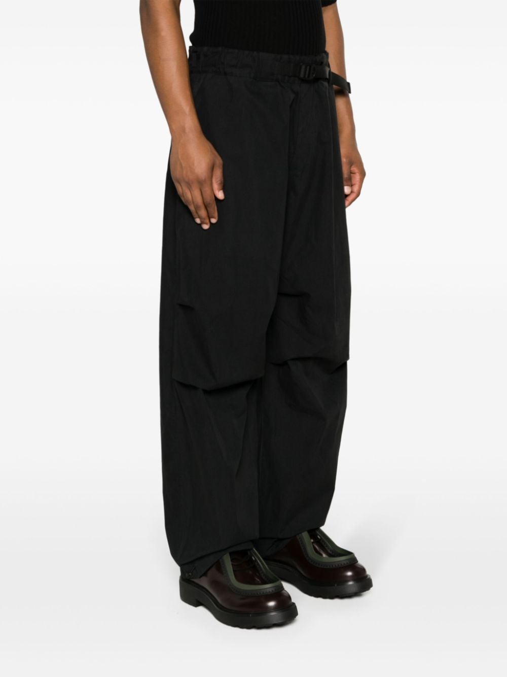 Shop Studio Nicholson Caro Belted Wide-leg Trousers In Black