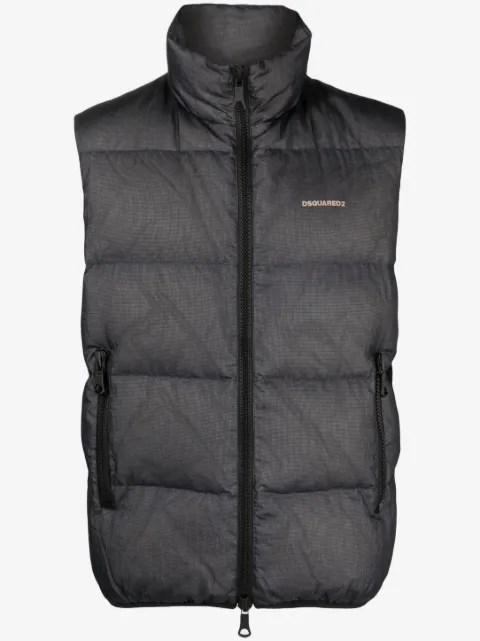 DSQUARED2 logo-embossed ripstop puffer vest