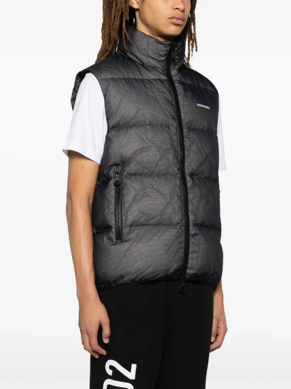 DSQUARED2 logo-embossed Ripstop Puffer Vest | Blue | FARFETCH