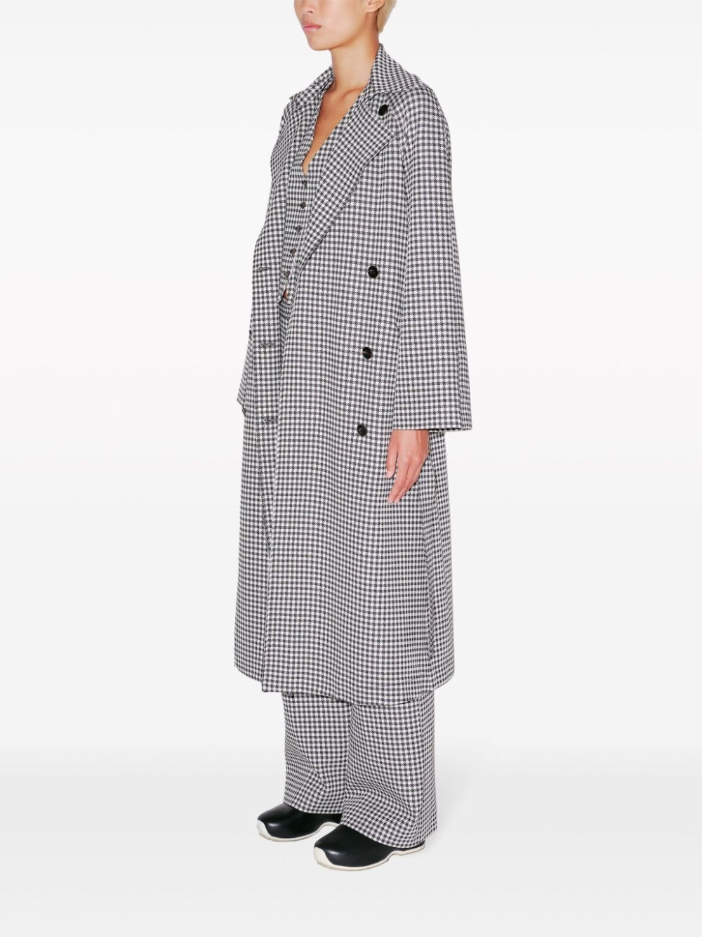 Shop Rosetta Getty Gingham-check Trench Coat In Black