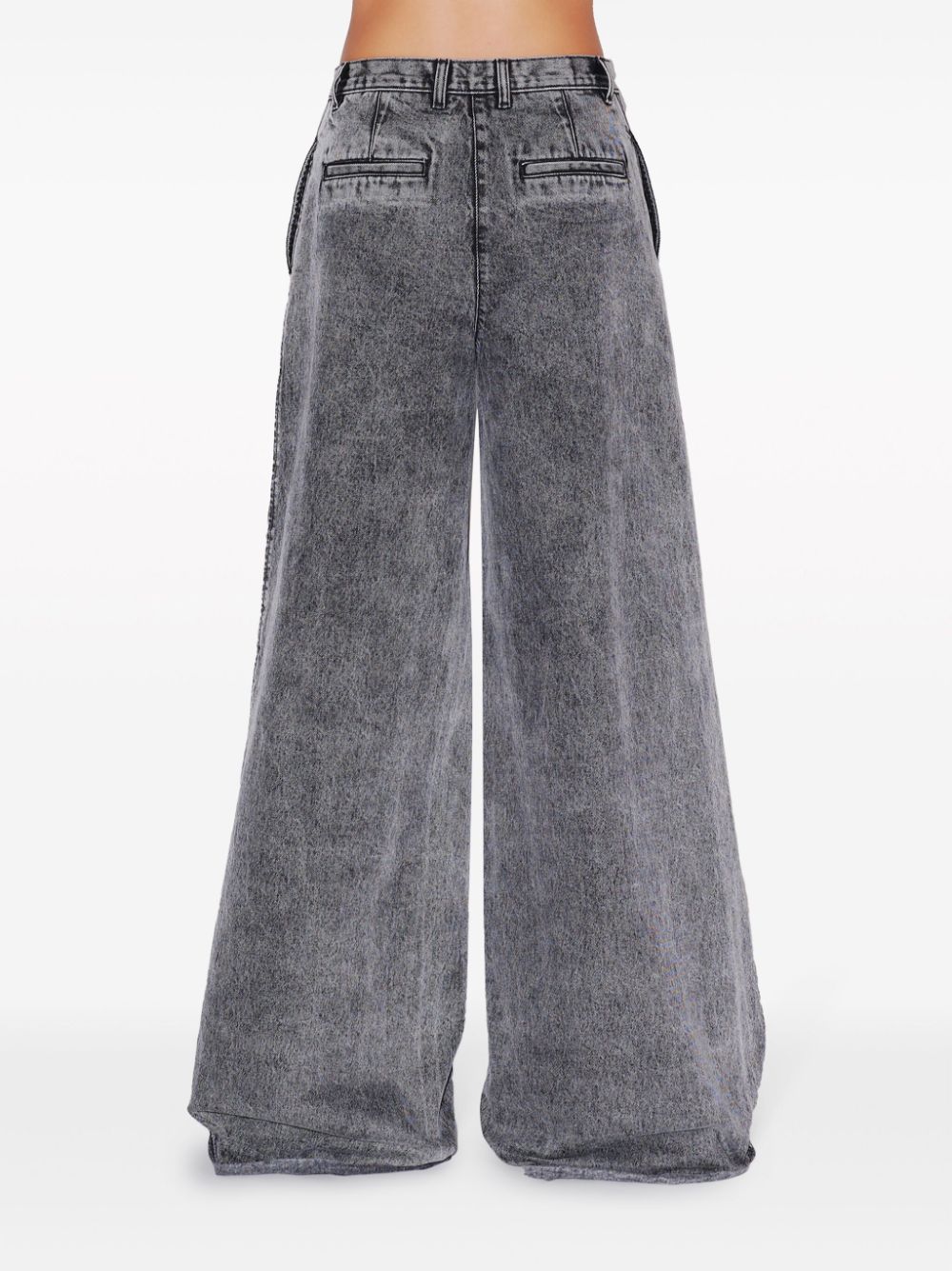 Shop Rosetta Getty Acid-wash Wide-leg Jeans In Black