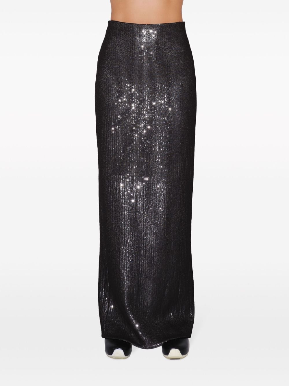 Shop Rosetta Getty Sequinned Maxi Skirt In Black