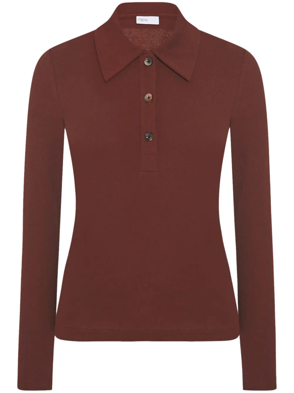 slim-cut organic cotton polo top