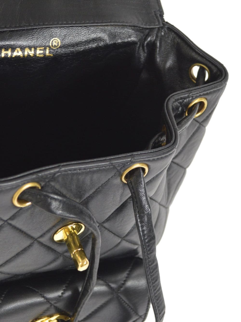 Pre-owned Chanel Duma 菱纹绗缝双肩包（1995年典藏款） In Black