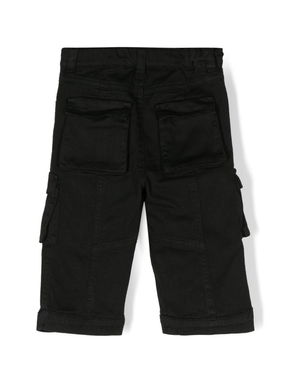 Shop Elisabetta Franchi La Mia Bambina Straight-leg Cotton Trousers In Black