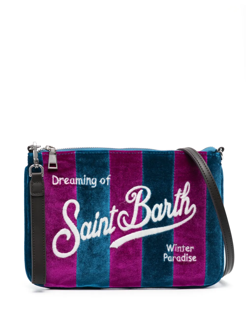 Mc2 SaintBarth ロゴ ペイズリー ジップ ポーチ/送料関税込 MC2 Saint Barth Aline paisley-print make-up Bag | Black