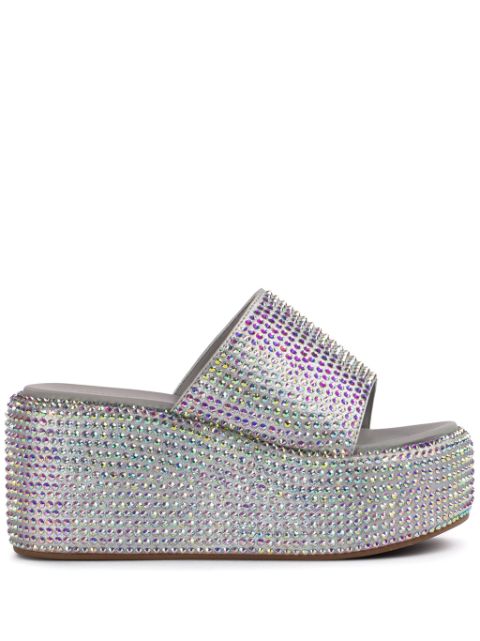 Le Silla Aiko 80mm crystal mules Women