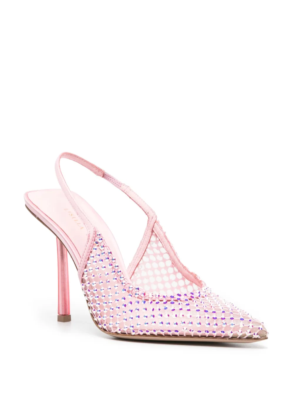 Shop Le Silla Gilda 100mm Crystal-embellished Pumps In Pink