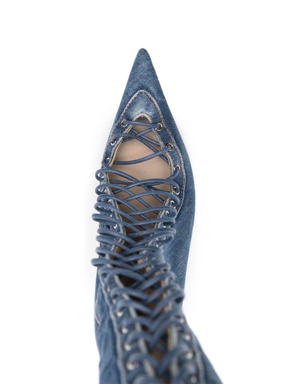 Shop Le Silla Colette 120mm Denim Boots In Blue