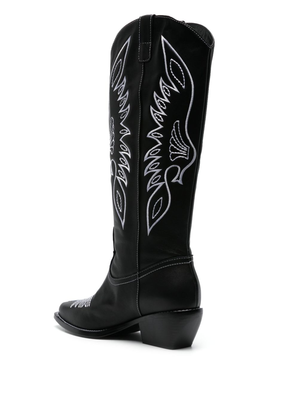 Shop Le Silla Christine 60mm Leather Boots In Black