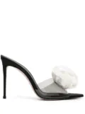 Le Silla Rose 110mm satin mules - Black