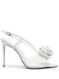 Le Silla Rose 110mm leather sandals - White