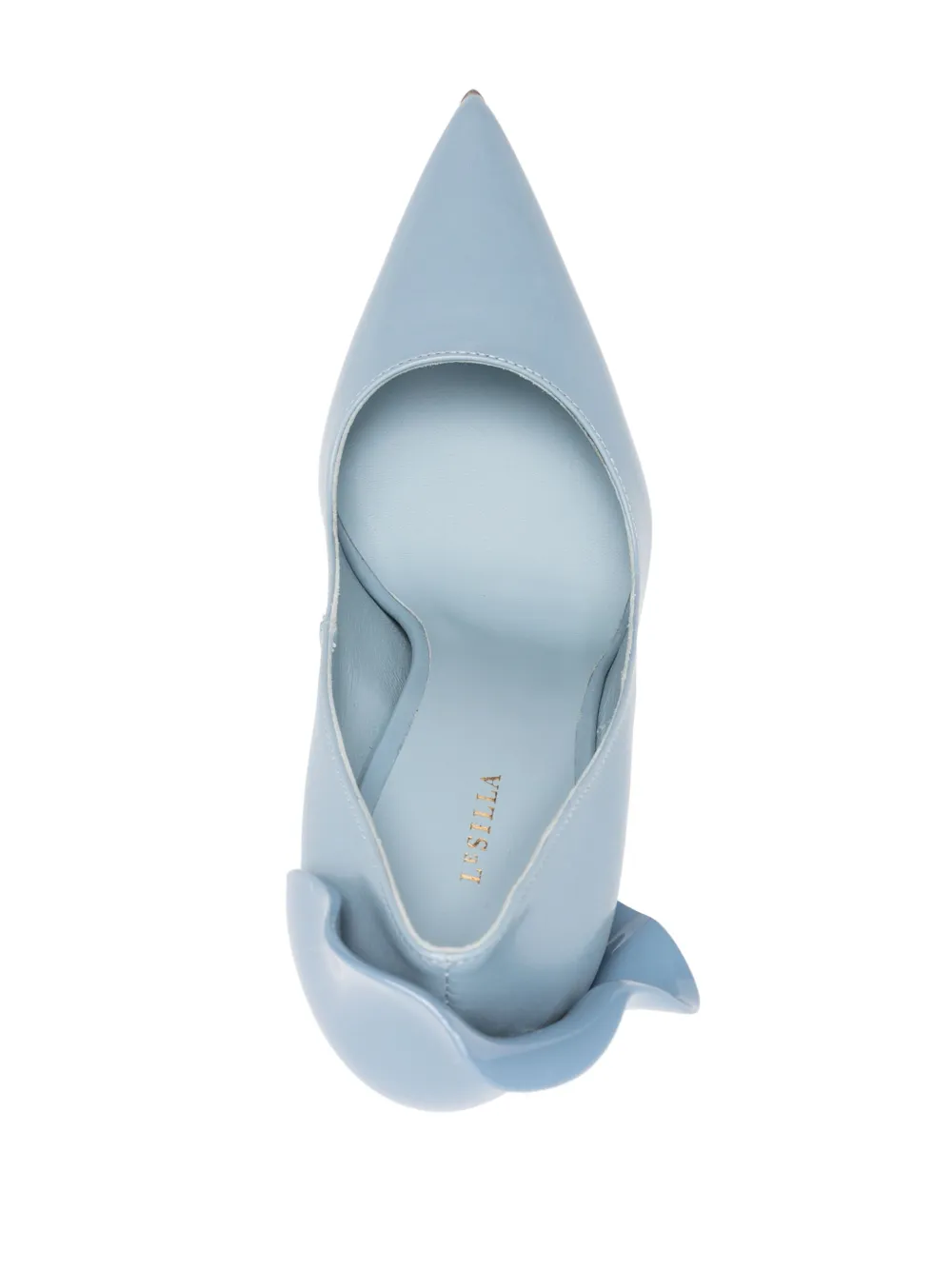 Shop Le Silla Petalo 110mm Leather Pumps In Blue