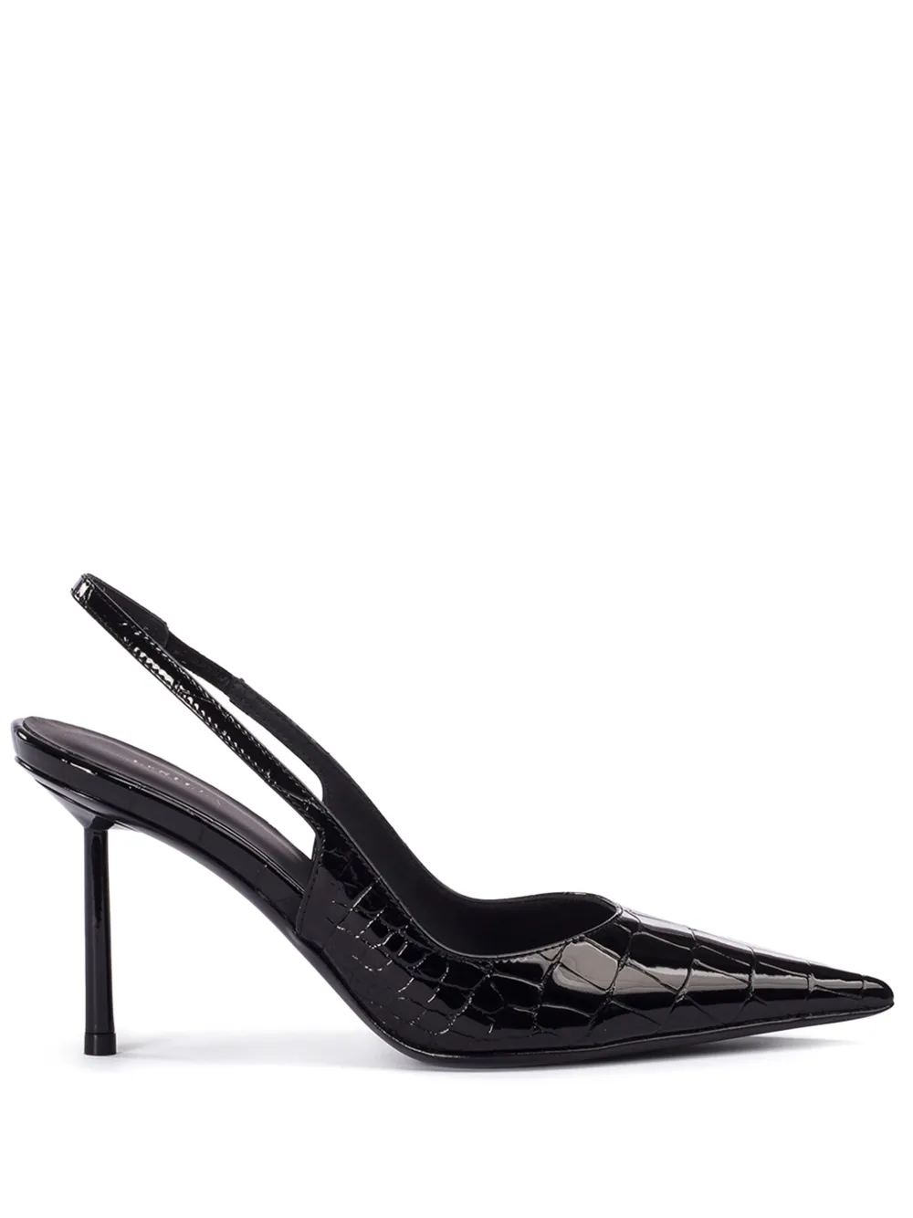 Le Silla Bella croc-embossed slingback pumps Black