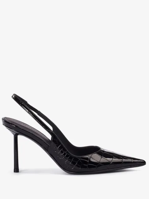 Le Silla Bella croc-embossed slingback pumps