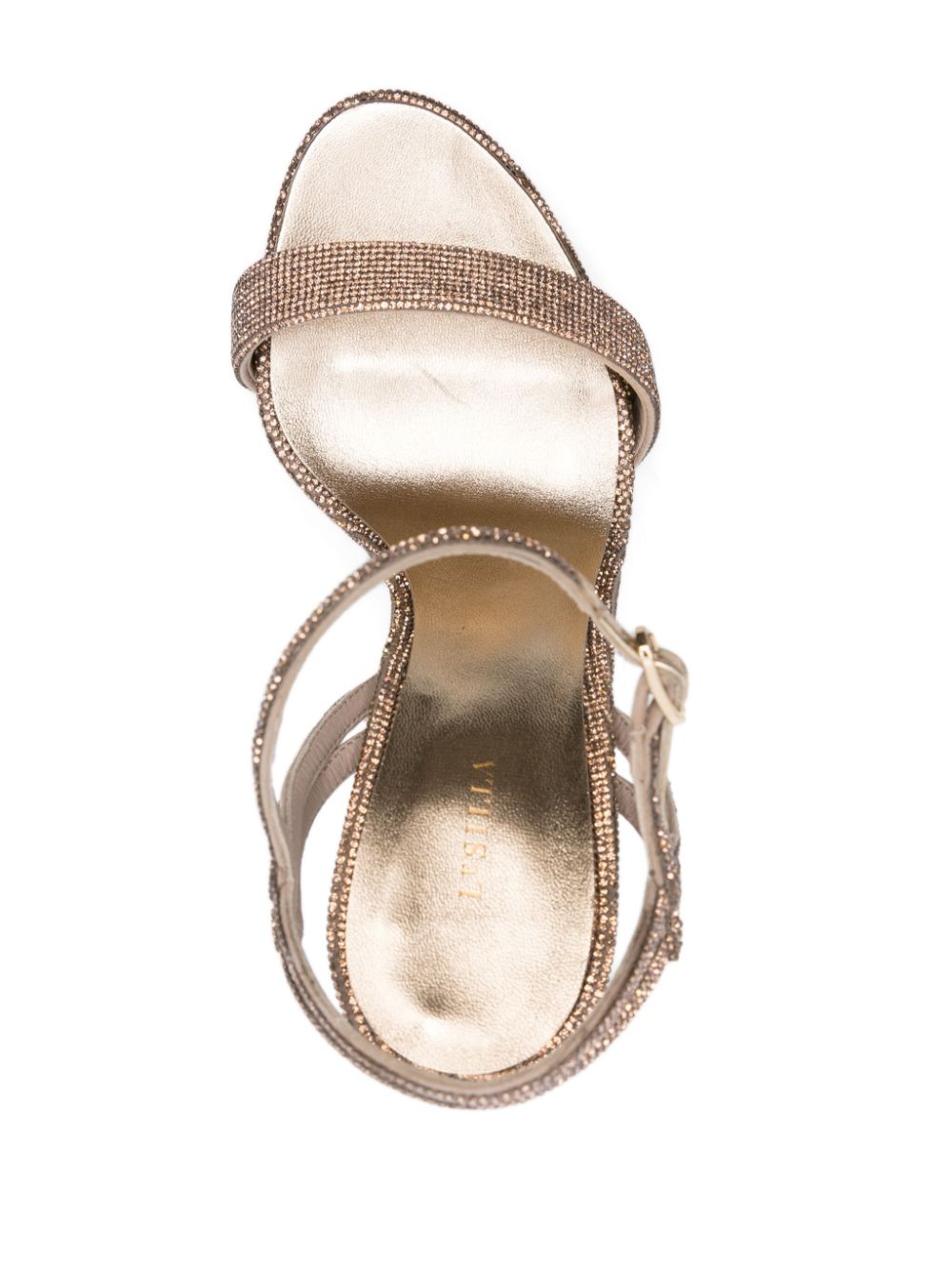 Shop Le Silla Gwen 120mm Crystal-embellished Sandals In Gold