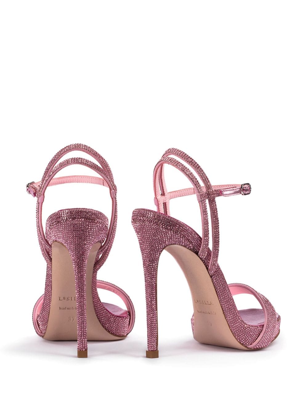 Shop Le Silla Gwen 120mm Crystal Sandals In Pink