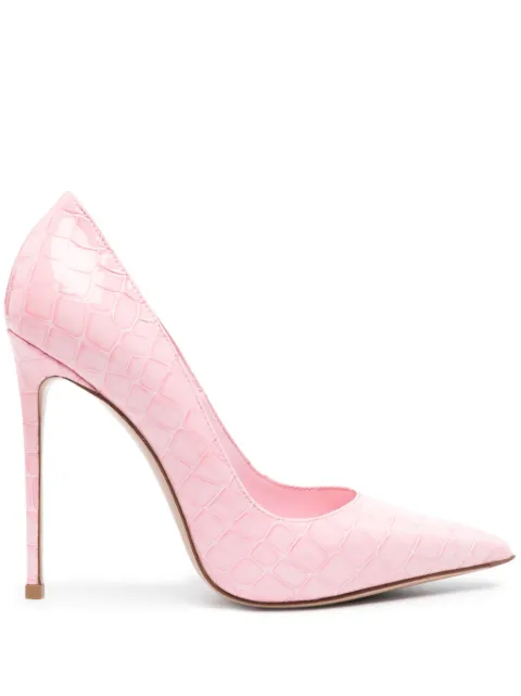 Le Silla Eva 120mm crocodile-embossed pumps