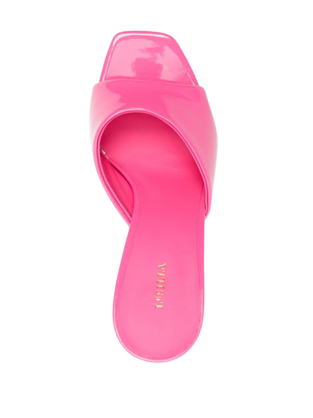 Shop Le Silla Resort 140mm Patent-leather Mules In Pink