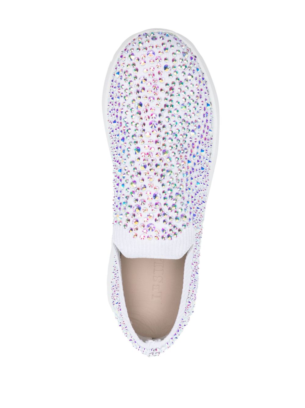 Shop Le Silla Claire Crystal-embellished Sneakers In 白色