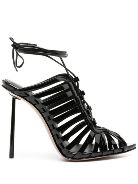 Le Silla Cage 120mm patent-leather sandals Women