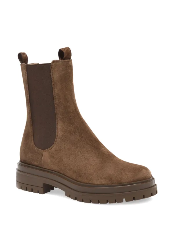 Gianvito Rossi Bota Chester Com Recorte Elástico | Marrom