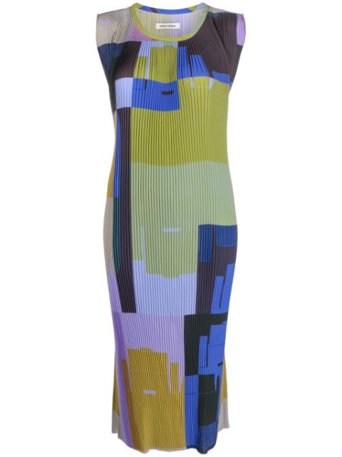 Henrik Vibskov Pull geometric-print plissé dress