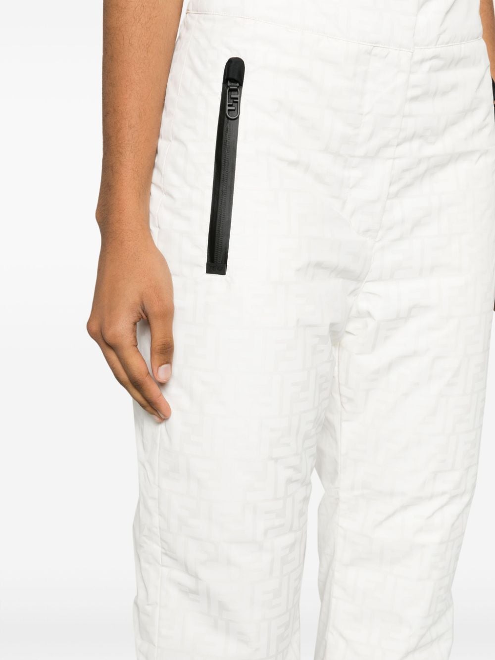 Shop Fendi Ff Logo-print Straight-leg Ski Trousers In White
